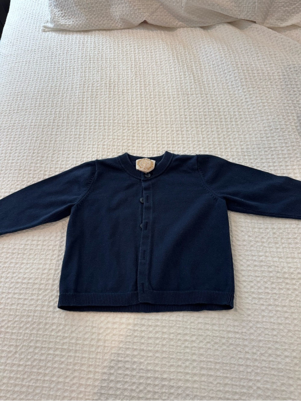 The Beaufort Bonnet Company Navy Knit Cardigan for Kids